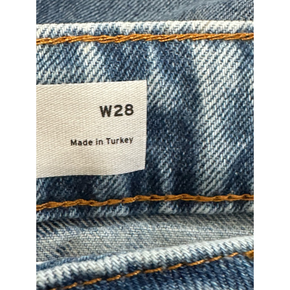 Topman Bermuda Shorts Cut Off Straight Frayed Hem Acid Wash Denim Blue W 28 NWOT - Picture 8 of 9